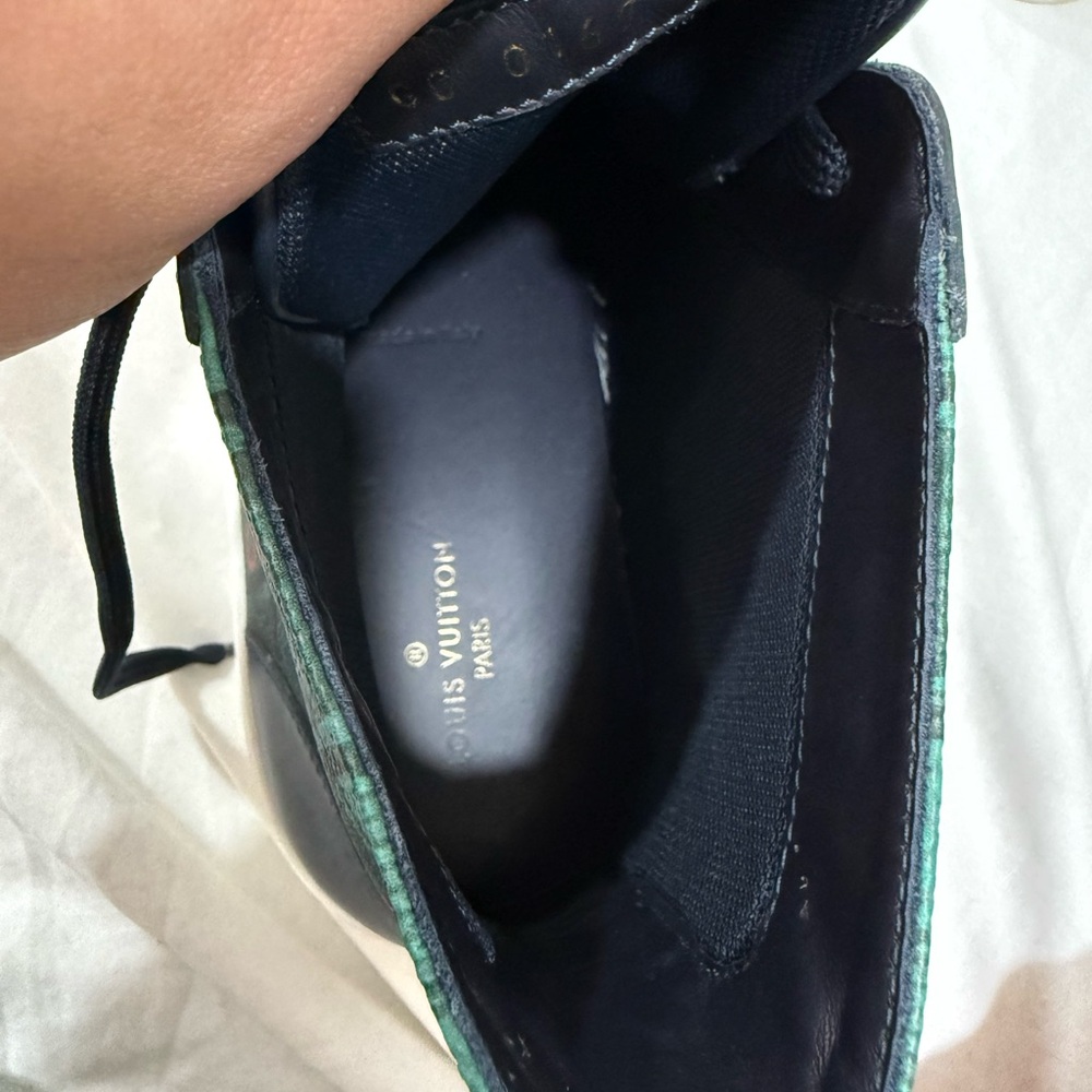 Louis Vuitton Green and Black High-Tops with White Soles - Picture 5 of 11